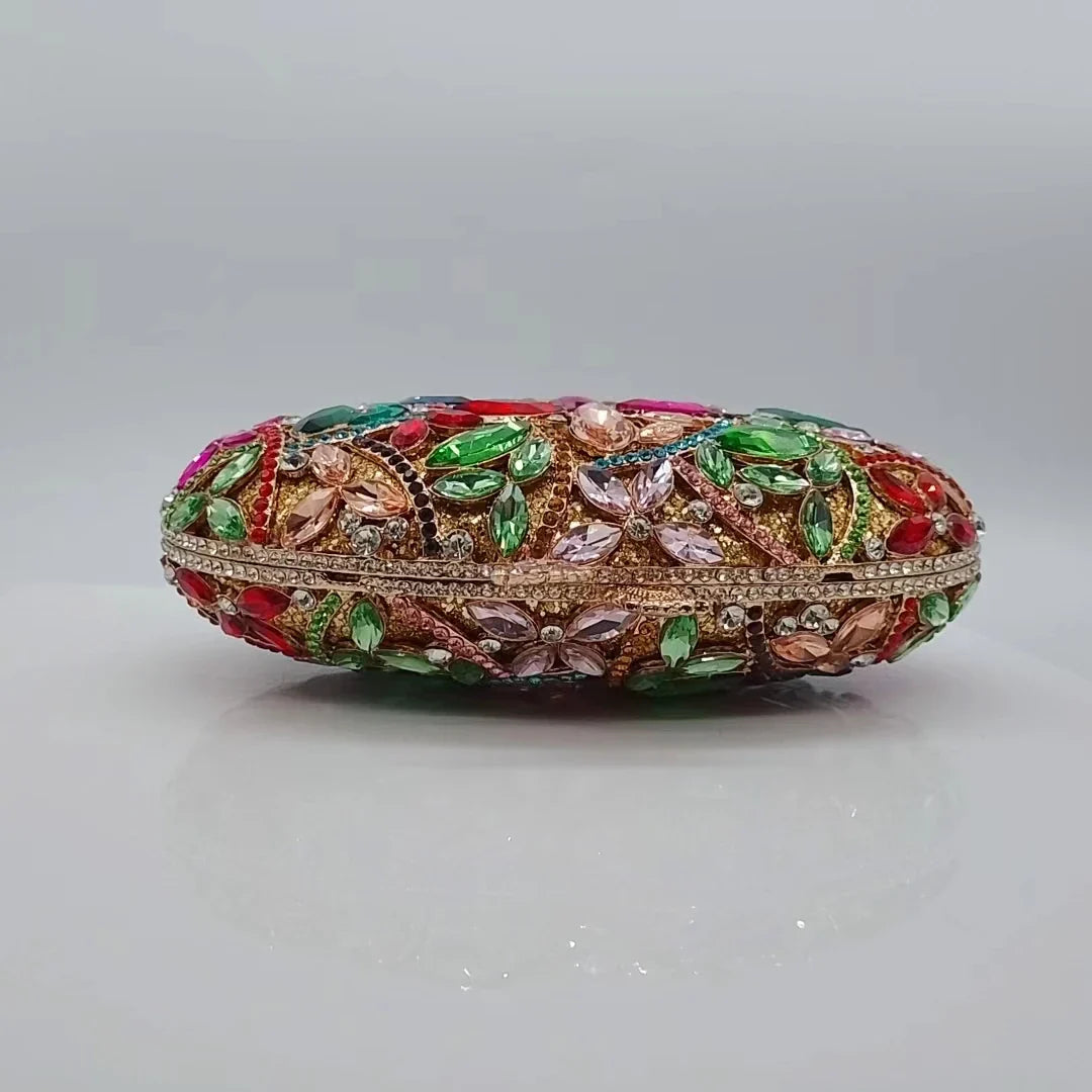 Designer Colorful Crystal Wallet Luxury Rhinestone Party Evening Clutch Bag for Women