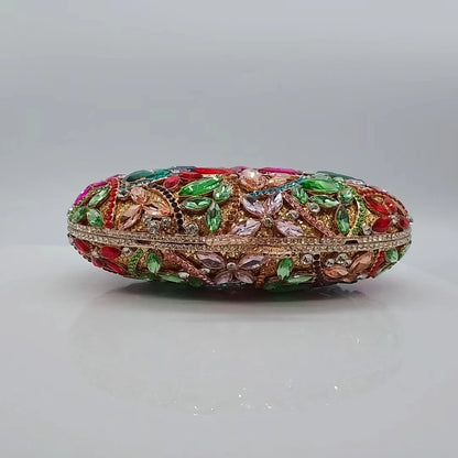 Designer Colorful Crystal Wallet Luxury Rhinestone Party Evening Clutch Bag for Women