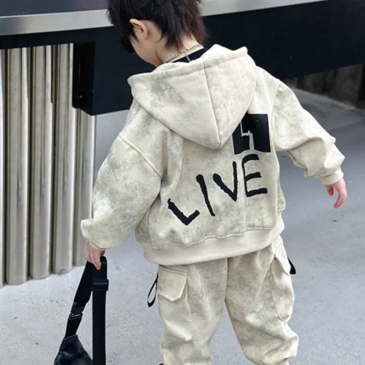 Hoodies Set Coat Children Autumn Winter Clothes Children's Clothing Boys Year Old Boy Kids Top Bottom Junior Boys' Costume 8 10