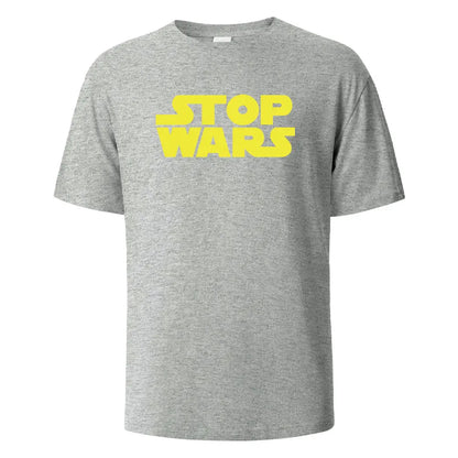 Stop Wars Printing Men‘s T-shirt Street Casual Breathable Tees 100% Cotton Funny Tops Street Oversized T-Shirts For Men Women