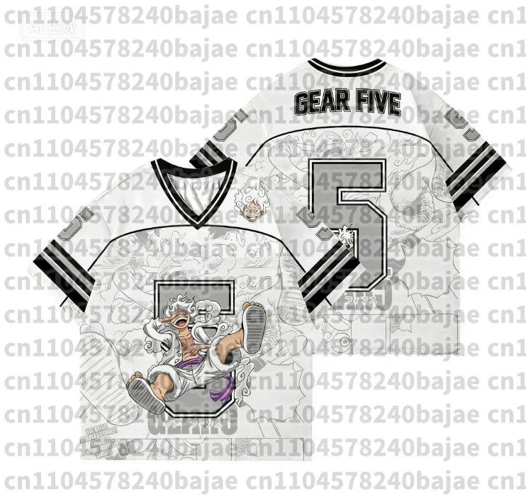 2026 New One Piece Monkey D.Luffy Zoro Anime Football Jersey Summer Plus Size Breathable Jersey Cosplay Short Sleeve T-shirt