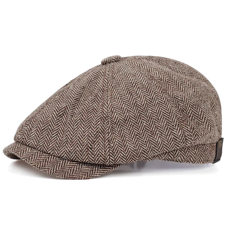 Male Ivy Hat Big Head Man Autumn and Winter Newsboy Cap Top Grade Beret Caps