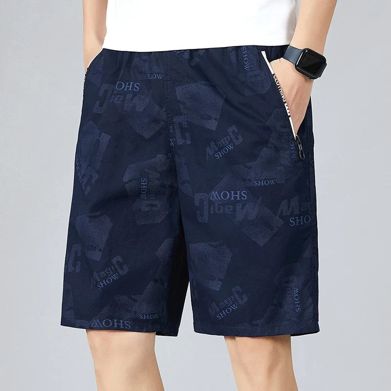 Men's Camo Shorts Elastic Waistband Casual Cargo Shorts Hiking Running Male Clothes Athletic Plus Size Y2K Knee Short Pants