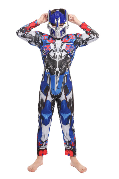Halloween Boys Purim Optimus Muscle Prime Costume Robot Cars Jumpsuit Boy Superhero Book Week Child Fancy Dress