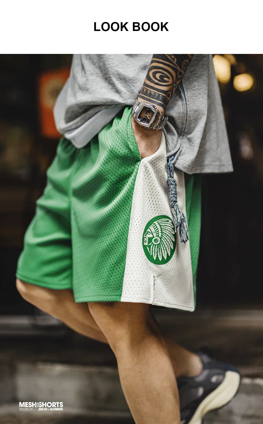 Men's Vintage Mesh Breathable Shorts Loose Basketball Fitness Training Five Inch Pants Casual Outdoor Summer Streetwear