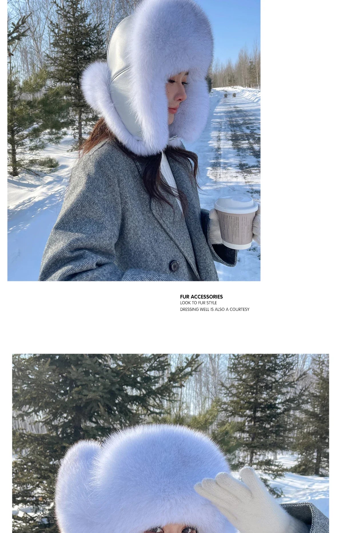 Winter Warm Real Fox Fur Hat Ear-Protecting Hats Women's Genuine Leather Windproof Fox Fur Bomber Hat Thickened Sheepskin Cap