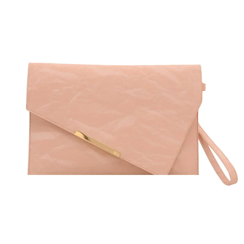 Fashion Women Clutch Soft PU Leather Solid Color Evelope Bag Wristlet Bags Female Small Handbags Day Clutches Evening Party Bags