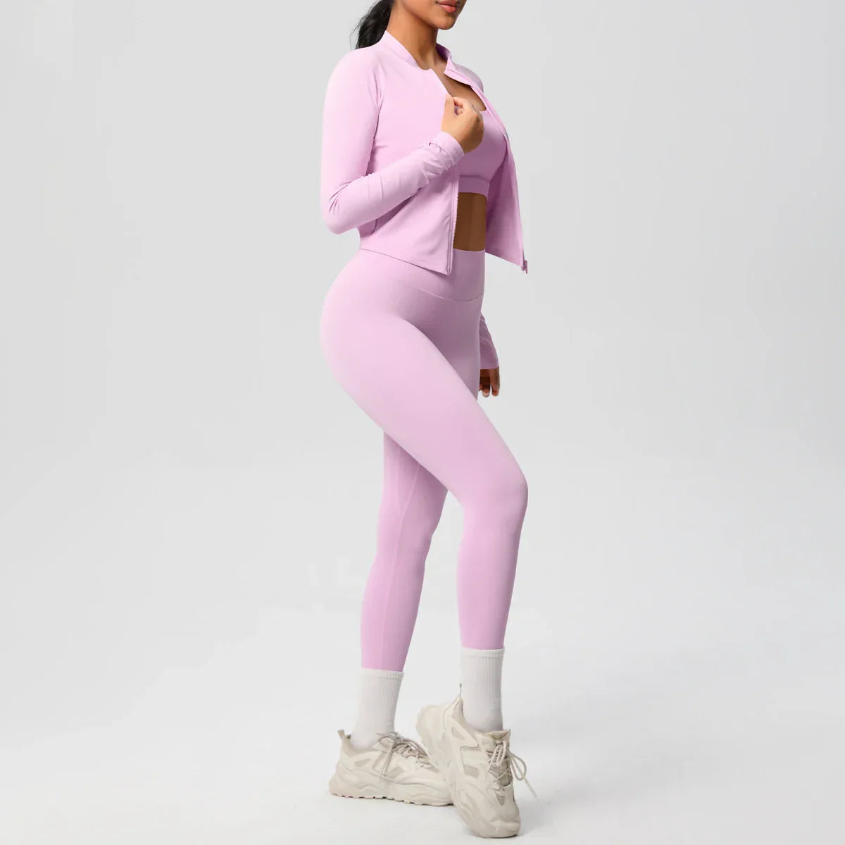3pcs Sportswear Yoga Set Gym Sports Bra Zipper Jacket Leggings Clothes Sportswear Yoga Suits For Women Fitness Set Tracksuit
