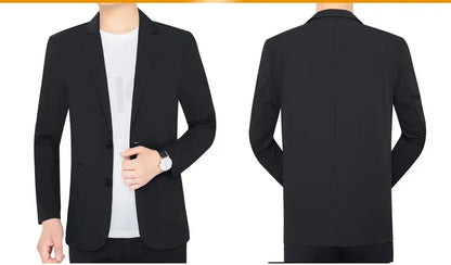 Brand Summer Men Blazers Gray Solid Color Thin Anti Wrinkle Quick Drying Soft Business Suit Blazer Jacket for Man