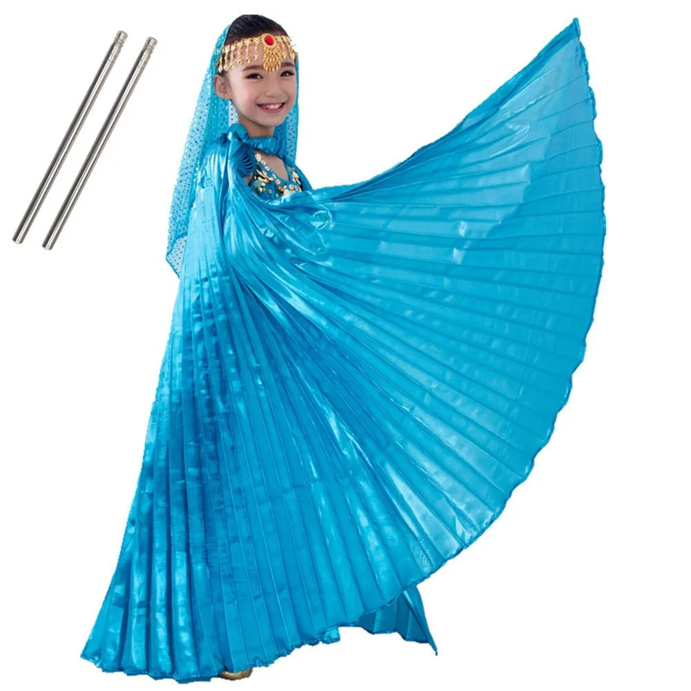 Wings Costumes Kids Belly Dance Dress for Girls Gift Bellydancing Clothes Bollywood Dancewear Children Cosplay Wings with Sticks