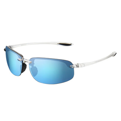 Rimless Polarized Sports Sunglasses Men&Women Tr90 Frame for Running Fishing Baseball Driving （8001）