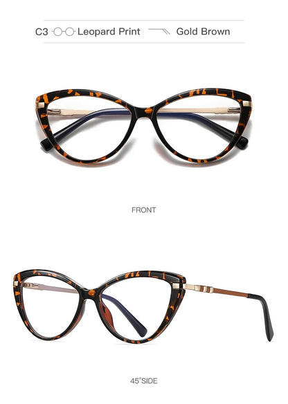 New Cat Eye Optical Glasses Women Myopia Prescription Glasses Hyperopia Reading Glasses Anti Blue Light Computer Eyewear