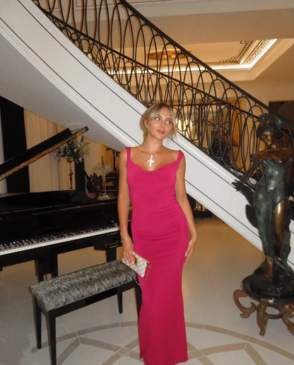 Maxi Elegant Party Dresses 2025 Red Sleeveless Long Dresses Holiday birthday Robe Sexy Clothes for Women with Bow