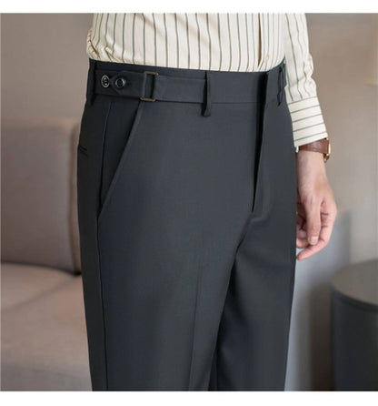Neapolitan Fashion Business Casual Pants Men's Straight Leg Slim Fit Suit Pants Formal Office Social Wedding Dress Pants