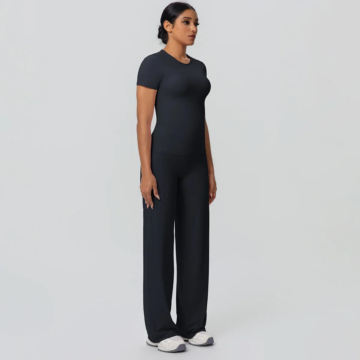 Fitness Sports Workout Yoga Set for Women Naked Feel Slim Casual Workout Top T-Shirt Quick Drying Push Up Running Pants Yoga Set