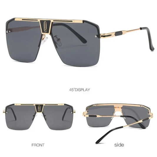 New Gradient Square Sunglasses Men Women Trendy Vintage Brand Design Oversized Rimless Sun Glasses for Female Eyewear UV400