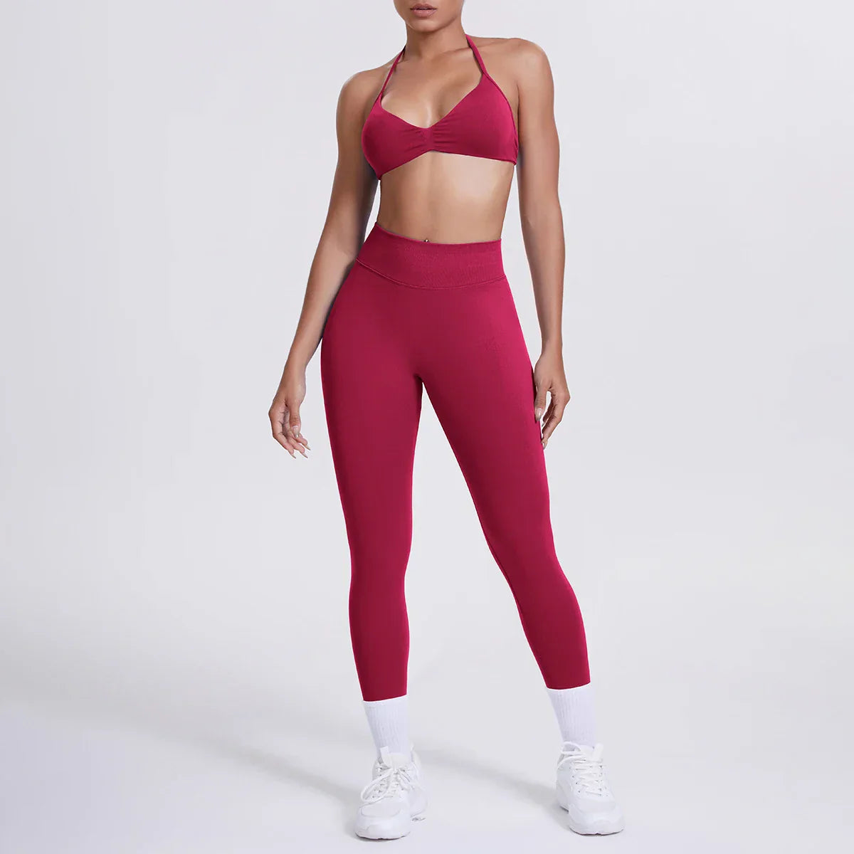 Women 2pcs Patchwork Sport Yoga Suit Training Sleeveless Sport Gym Tops Tummy Control Slimming Booty Leggings Yoga Suit Sports