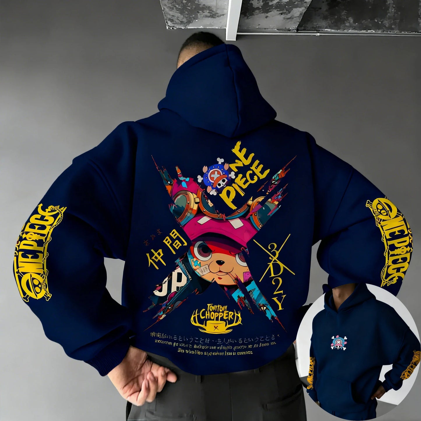 One Piece Men's Hoodie Sweatshirt Tony Tony Chopper Japan Anime Spring Autumn and Winter Boys Long-sleeved Parent-child Outfit