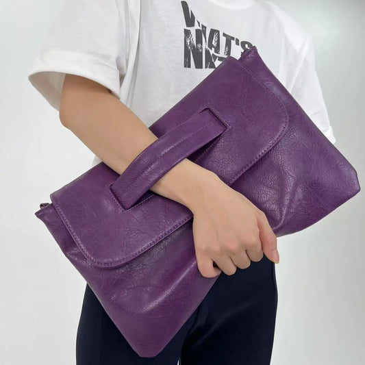 Ladies' Fashion Business High Capacity Glove Bag Soft Leather Document Storage Shoulder Bag