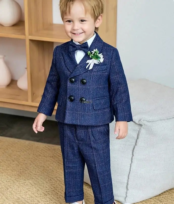 Children Formal Wedding Dress Child Performance Party Dance Costume Baby Boys 1 Year Birthday Suit Newborn Kids Photograph Suit