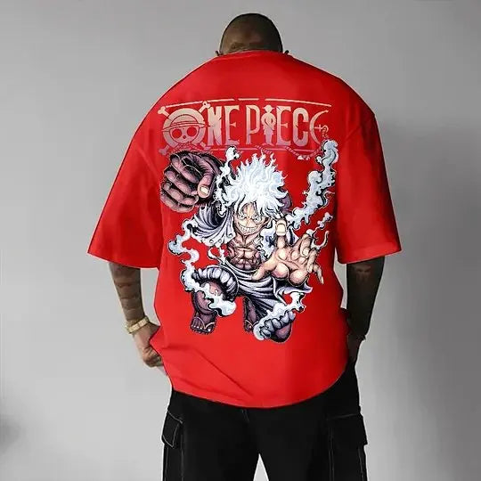 ONE PIECE Japanese Anime Men's T-shirt Monkey D. Luffy Summer Cotton Boy Children's Parent-child Clothing Harajuku Short Sleeve