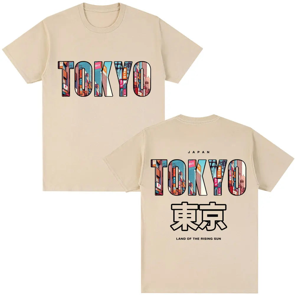Japanese Style Hokkaido Wave Graphic T-shirts Men Women Harajuku Fashion Vintage T Shirts Oversized Cotton Popular T-Shirt Gifts