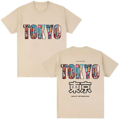 Japanese Style Hokkaido Wave Graphic T-shirts Men Women Harajuku Fashion Vintage T Shirts Oversized Cotton Popular T-Shirt Gifts