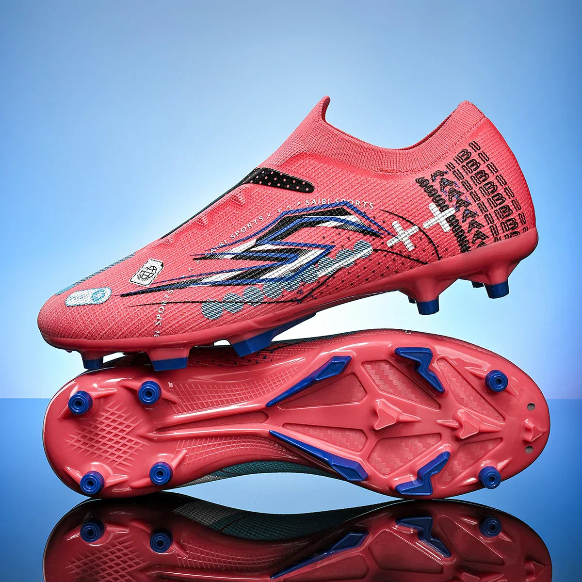 AG/FG Soccer Cleats Kids Youth Training Shoes PU Fabric Upper TPU Sole Non-Slip Wear-Resistant Firm Ground