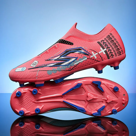 AG/FG Soccer Cleats Kids Youth Training Shoes PU Fabric Upper TPU Sole Non-Slip Wear-Resistant Firm Ground