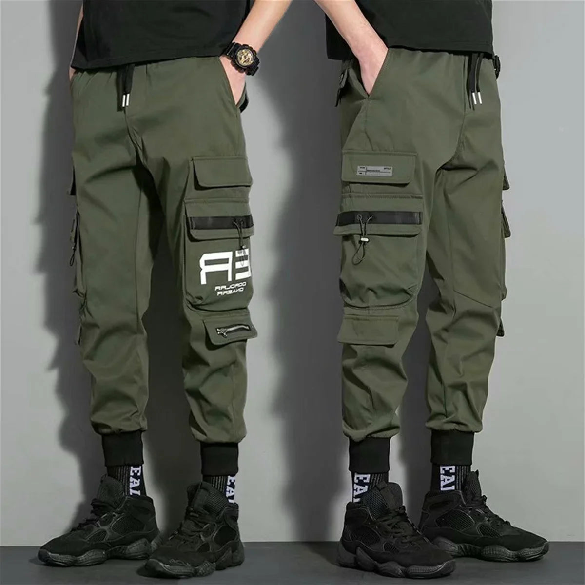 Fashion Multiple Models New Multi Pocket Drawstring Pants Men's Casual Cargo Pants Summer Outdoor Hip Hop Sweatpants Men Women