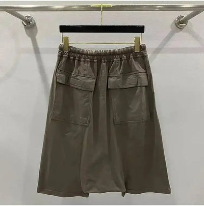Summer New Men's Tide Y2K Original Design High Street cotton Fashion Punk Dark Casual Loose Cropped Pants Shorts Ins HK5611