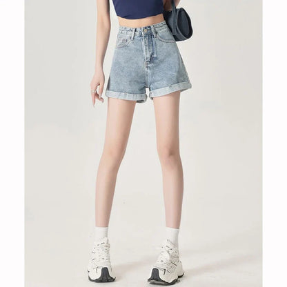 Summer Female Classic Korean Thin Jeans Women Fashion High Waist Short Pants Hot Sale Girls Casual Denim Shorts