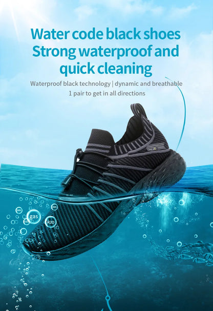 New Black Running Shoes for Men Waterproof Breathable Training Sneakers Male Outdoor Anti-Slip Trekking Sports Shoes