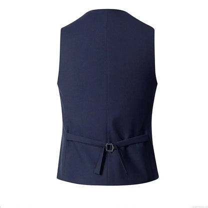 M-7XL Spring/summer Man Suit Vest Sleeveless Vest with Adjustable Waist Single Breasted Solid Color Business Suit Vest Wedding