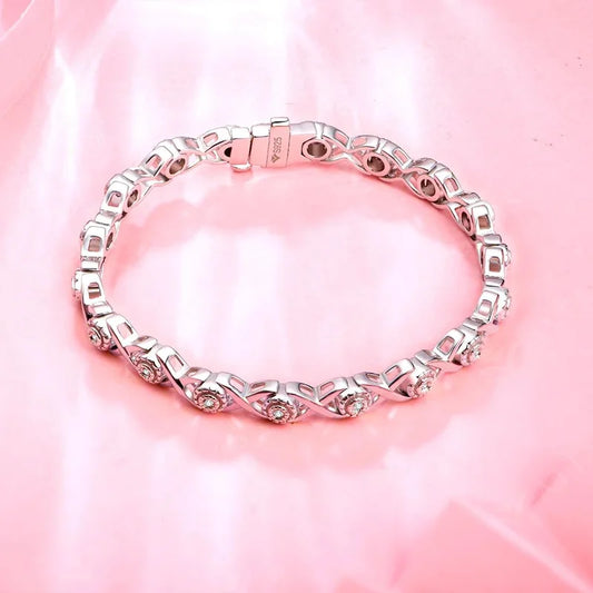 Bracelets de tennis en argent massif 925 plaqué or 18 carats pour femme, ronds en moissanite de 1,25 mm, bracelet de luxe pour cadeaux de fiançailles