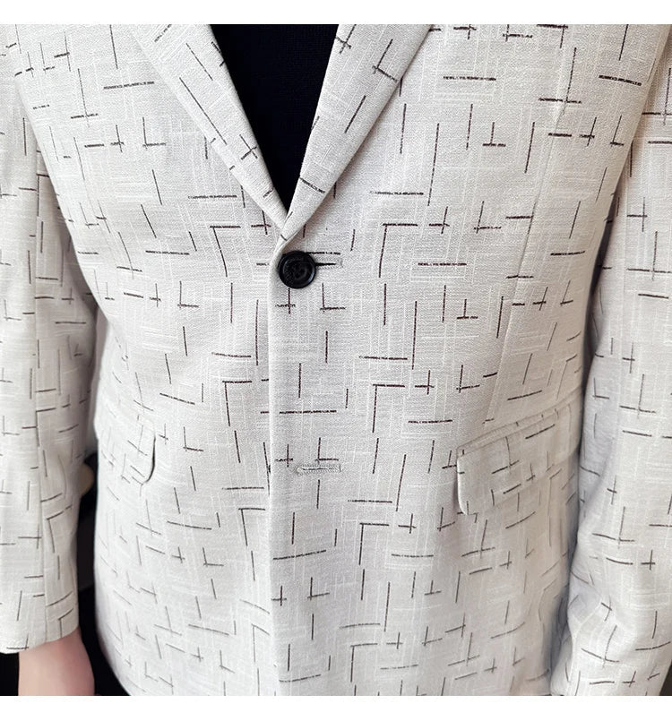 High Quality Jacquard Suit Jacket for Men 2025 Fashion Korean Style Slim Fit Business Casual Wedding Social Dress Coats 4XL-M