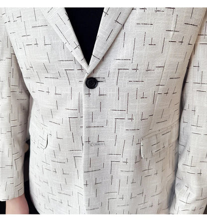 High Quality Jacquard Suit Jacket for Men 2025 Fashion Korean Style Slim Fit Business Casual Wedding Social Dress Coats 4XL-M