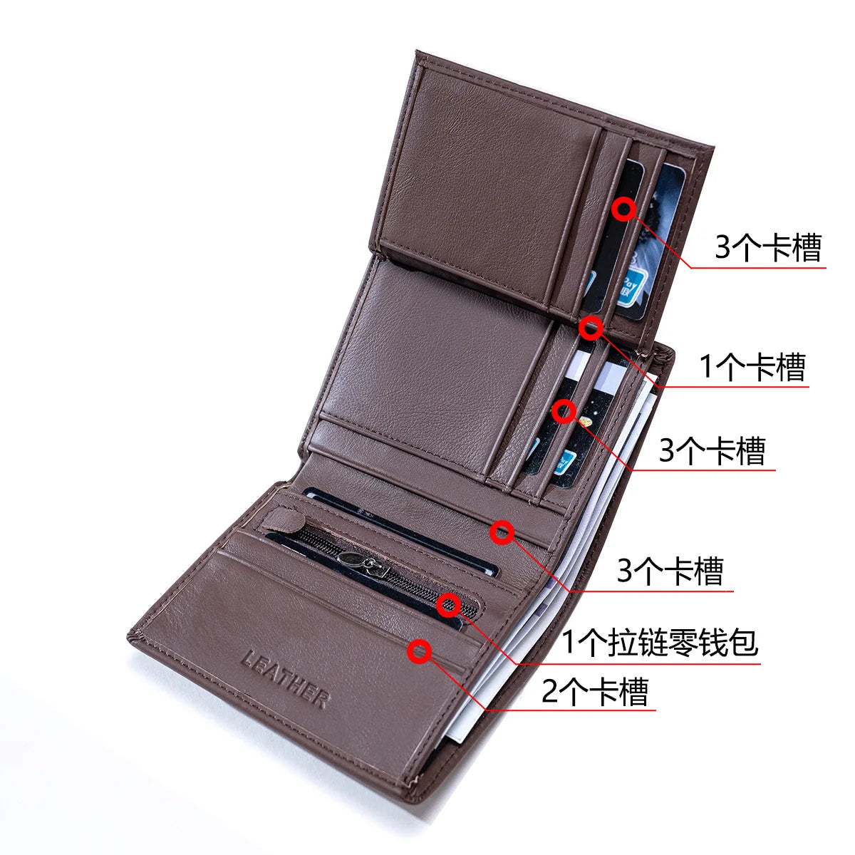 Men's Wallet Genuine Leather Wallets for Men Coin Purse Vintage Vertical Short Credit Card Holder Money Bag Men's RFID Wallet
