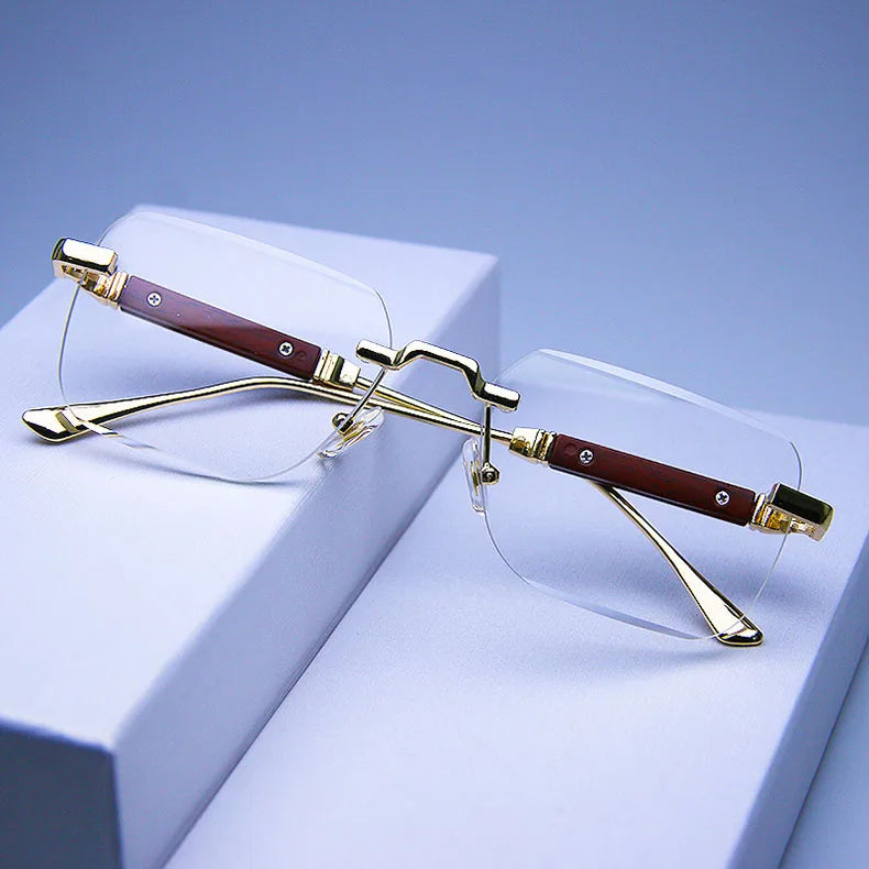 Fashion Rimless Sunglasses For Men Designer Square Sunglasses Women 2024 Trendy Retro Gafas De Sol Hombre Lunette Soleil Femme
