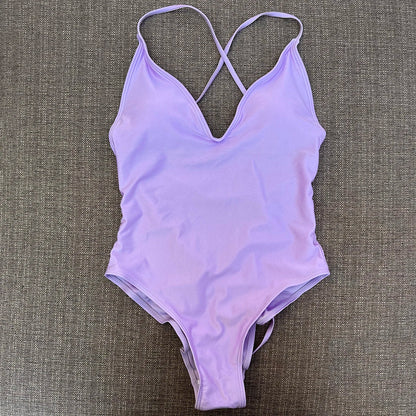 Solid One Piece Swimsuit Women Swimwear 2025 New Bikini Sexy Bodysuit Plus Size Bathing Suit Swimming Suit maillot de bain femme
