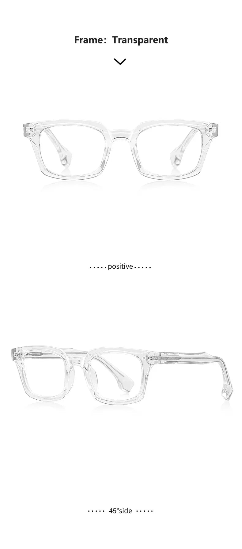Personalized Fashion New Geometric Square Design Men's Anti-blue Light Reading Glasses Can Be Customized Prescription