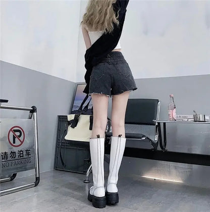 Classic Bow High Waist Short Jean Pants Woman New In Casual Jorts Hot Stretchy To Wear Harajuku Fashion Denim Shorts for Women