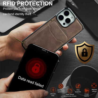 For Magsafe Magnetic Leather Phone Case for iPhone 16E 17 Air 16 15 Plus 14 13 12 11 Pro Max Wallet Card Holder Pocket Cover