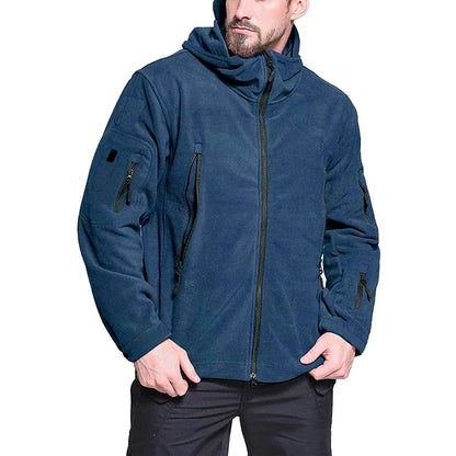 Winter Tactical Fleece Jacket Men Warm Polar Outdoor Hoodie Coat Multi-Pocket Casual Full Zip Sport Hiking Jacket