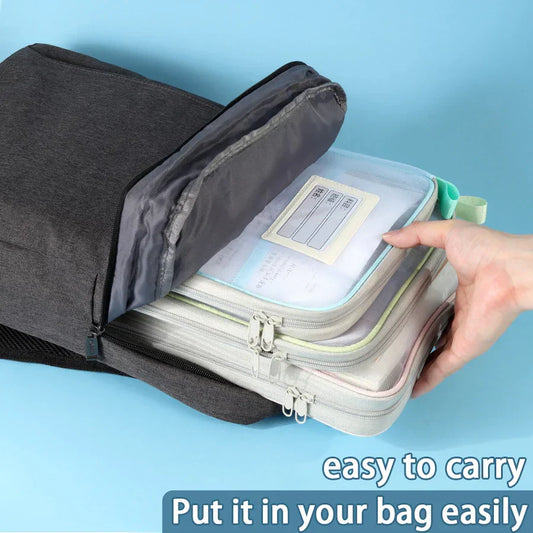 1 Pcs A4 Transparent File Subject Classification Thickened 5 Colors Mesh Simple Hand Storage Bag