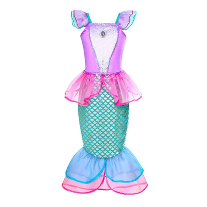 Girls Princess Dress Kids Disney Elsa Anna Snow White Aurora Sofia Rapunzel Cinderella Halloween Costume Children Birthday Party