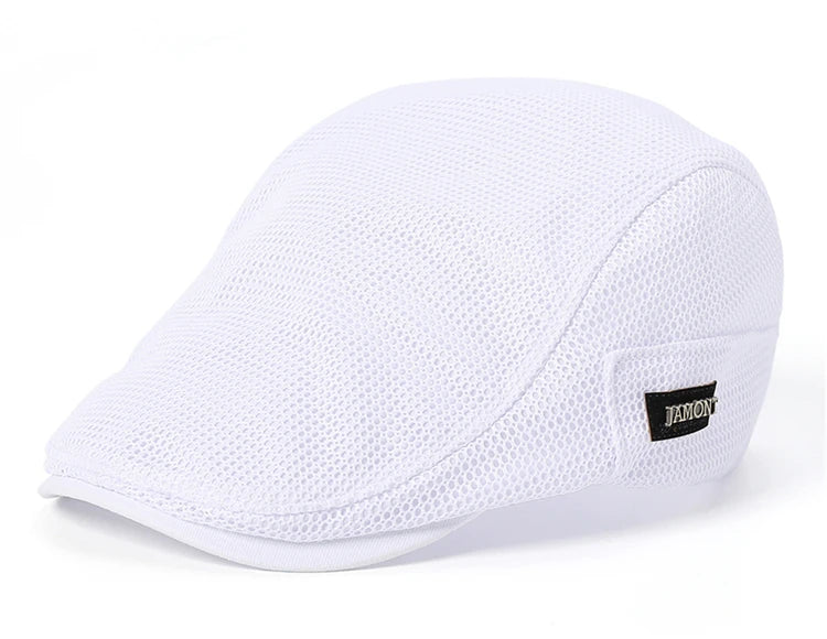 Summer Mens Hats Breathable Mesh Newsboy Caps Outdoor Baker Boy Boinas Cabbie Hat Fashion Driving Flat Cap For Women