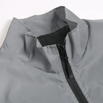 Spring New Men's Reflective Jacket Outdoor Night Running Cycling Windproof Safety Bright Fashion Stand Collar Casual Coats