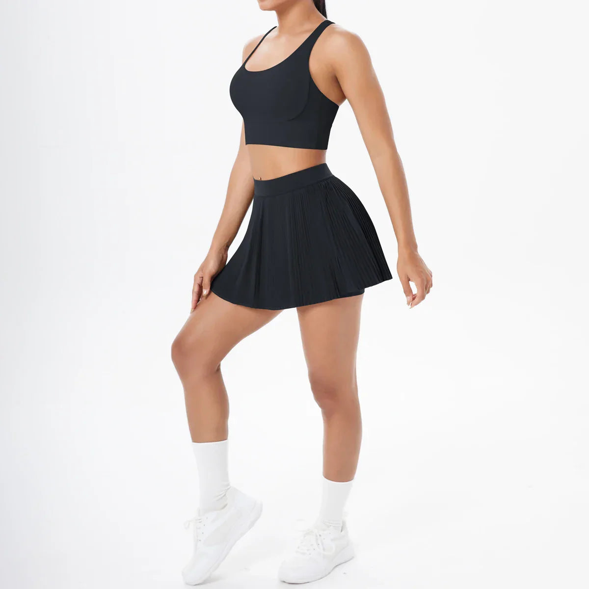 2pcs New Sexy Yoga Set Backless Cross Straps Sports Bra Fashion Breathable Culotte Yoga Shorts With Pocket Gym Women Sports Set