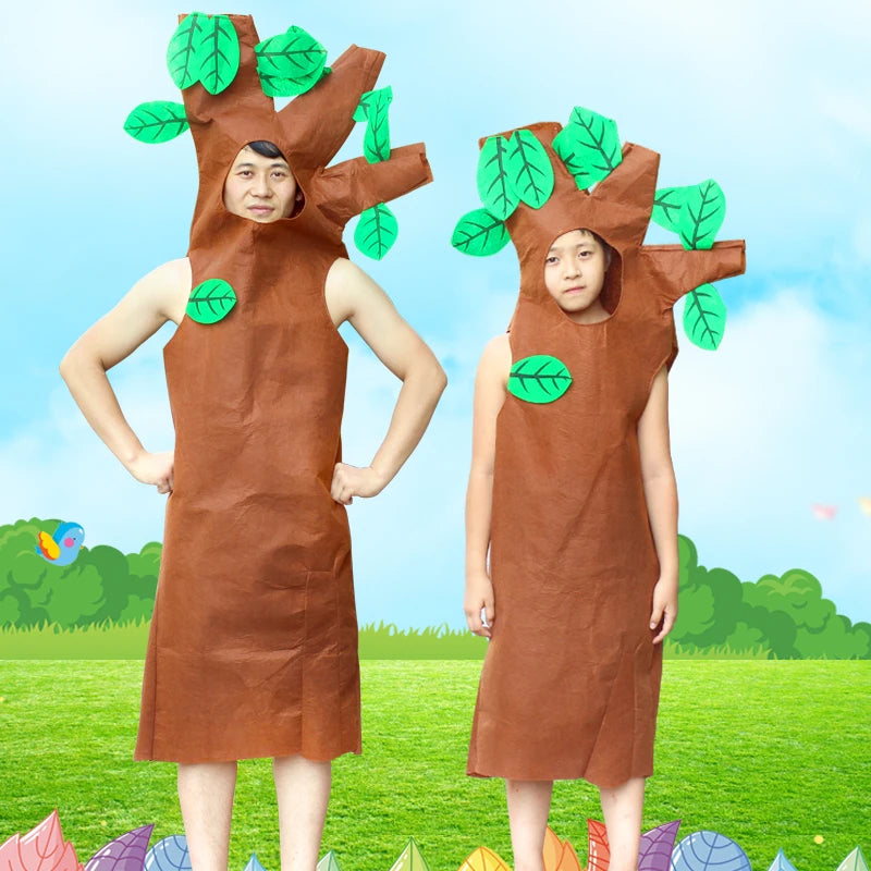 Christmas Tree Halloween Costumes Kids Adults Cosplay Jumpsuit Preschool Performance TV Shows Video Program Dress Up Clothes